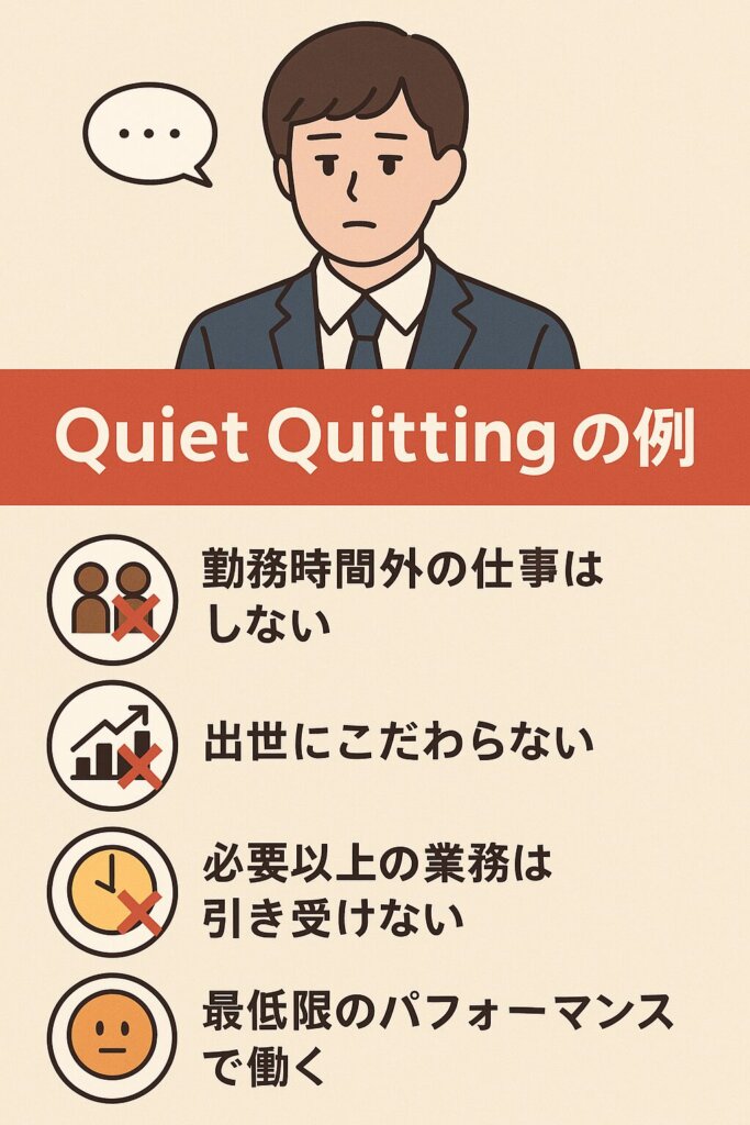 Quiet Quittingの兆候チェックリスト図解（日本語）